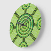 Aborigineel schilderij grote klok (Hoek)