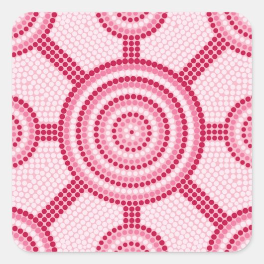 Aborigineel schilderij vierkante sticker (Voorkant)