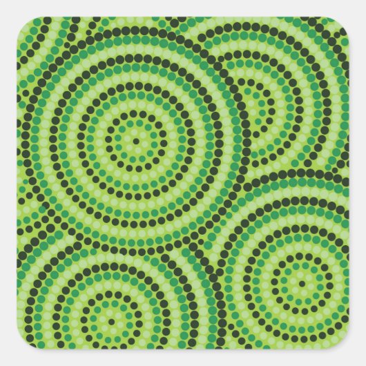 Aborigineel schilderij vierkante sticker (Voorkant)