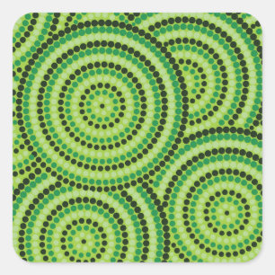 Aborigineel schilderij vierkante sticker