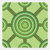 Aborigineel schilderij vierkante sticker (Voorkant)