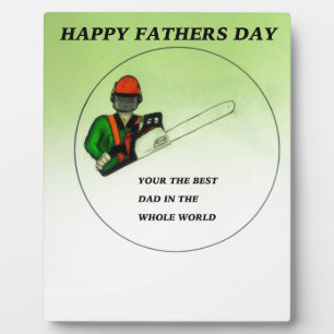 Aborist Tree chirurg Fathers Day cadeau gift. Fotoplaat