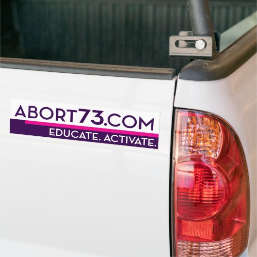 Abort73.com / Onderwijs. Activeer. Bumpersticker (Op Truck)