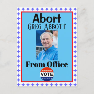 Abort Greg Abbott Briefkaart