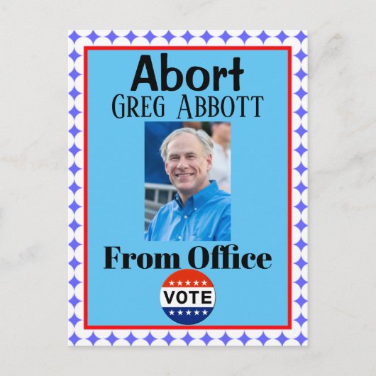 Abort Greg Abbott Briefkaart (Voorkant)