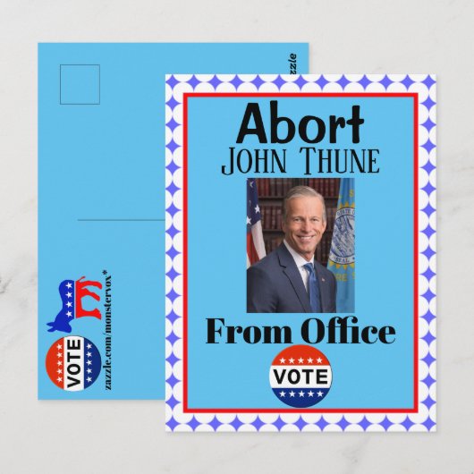 Abort John Thune Briefkaart (Voorkant / Achterkant)