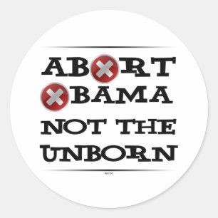 Abort Obama Ronde Sticker