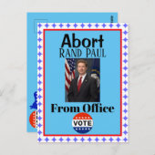 Abort Rand Paul Briefkaart (Voorkant / Achterkant)