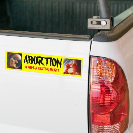 ABORTESTOPSLAG EEN VERWARMINGSHART BUMPERSTICKER (Op Truck)