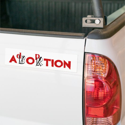 ABORTIE / adoptie Bumpersticker (Op Truck)