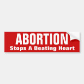 ABORTIE, stopt een hartslag Bumpersticker (Voorkant)