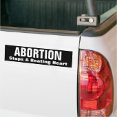 ABORTIE, stopt een hartslag Bumpersticker (Op Truck)
