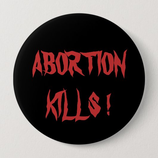 ABORTIEKLEDEN! RONDE BUTTON 4,0 CM (Voorkant)