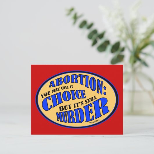 Abortion is Murder Briefkaart (Staand voorkant)
