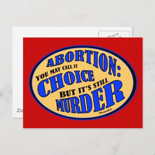 Abortion is Murder Briefkaart (Voorkant / Achterkant)