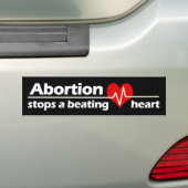 Abortion Stopt a Beating Heart, Pro-Life Bumpersticker (Op auto)