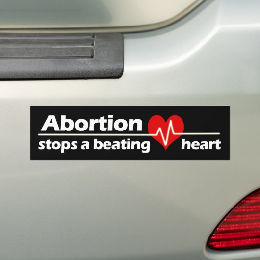 Abortion Stopt a Beating Heart, Pro-Life Bumpersticker (Op auto)