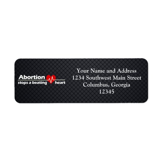 Abortion Stopt a Beating Heart, Pro-Life Etiket (Voorkant)