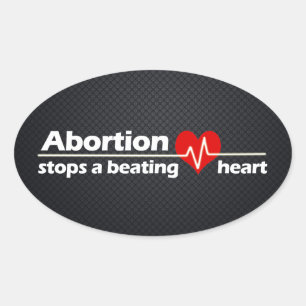 Abortion Stopt a Beating Heart, Pro-Life Ovale Sticker
