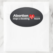 Abortion Stopt a Beating Heart, Pro-Life Ovale Sticker (Tas)