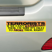 Abortion VS Waterboarding Bumpersticker (Op auto)