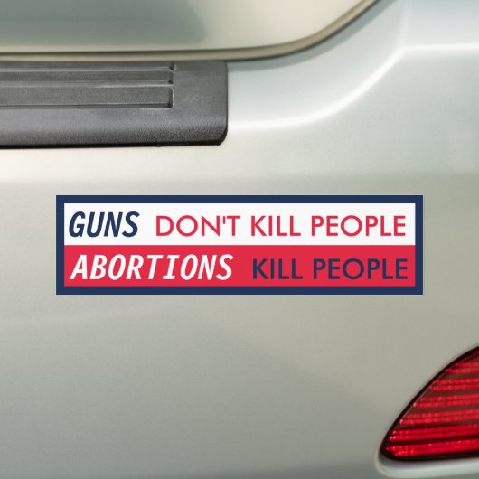 ABORTUS doden mensen Bumpersticker (Op auto)