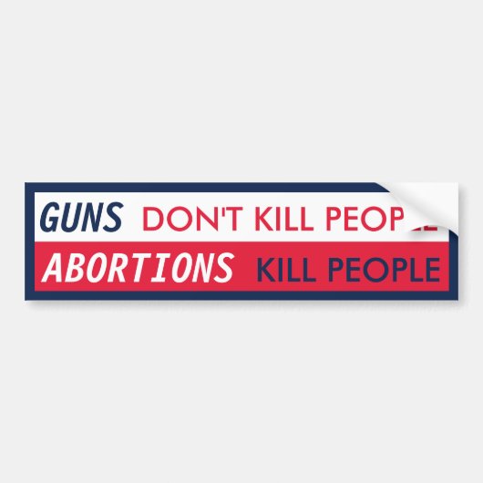 ABORTUS doden mensen Bumpersticker (Voorkant)