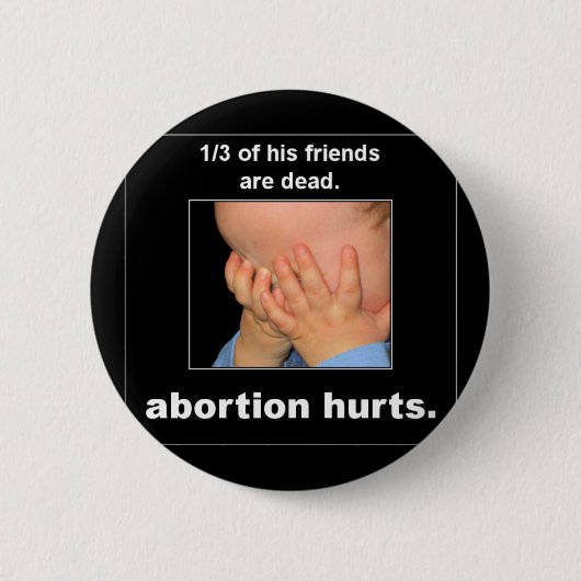 abortus doet pijn ronde button 5,7 cm (Voorkant)