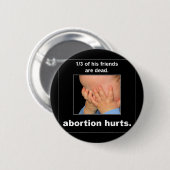 abortus doet pijn ronde button 5,7 cm (Voorkant /achterkant)