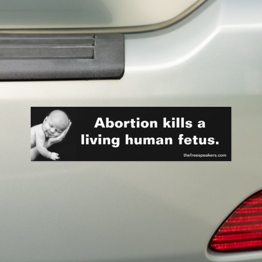 Abortus doodt een levende menselijke foetus. bumpersticker (Op auto)