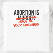 Abortus gaat je niets aan rechthoekige sticker (Tas)