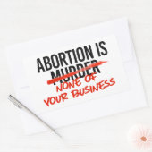 Abortus gaat je niets aan rechthoekige sticker (Envelop)