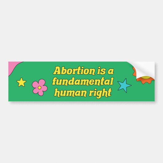 Abortus is een fundamentele mensenrechtenfeministe bumpersticker (Voorkant)