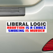 Abortus is een keuze, roken is moord! bumpersticker (Op auto)
