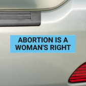 Abortus is een rechts-zwarte tekst van een vrouw o bumpersticker (Op auto)