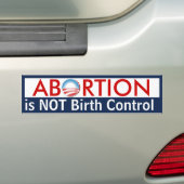 Abortus is geen geboorteregeling bumpersticker (Op auto)