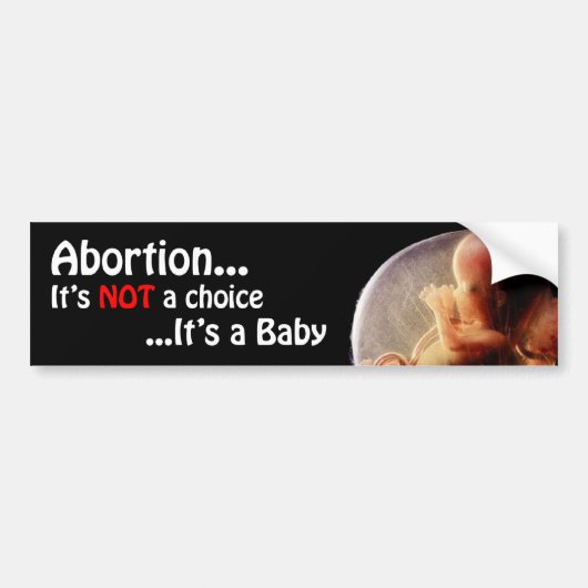 Abortus is geen keuze, maar een Baby Bumpersticker (Voorkant)