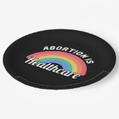 Abortus is gezondheidszorg i papieren bordje (Gekanteld)