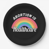 Abortus is gezondheidszorg i papieren bordje (Voorkant)