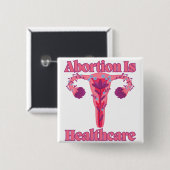Abortus is gezondheidszorg vierkante button 5,1 cm (Voorkant /achterkant)