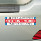 Abortus is moord bumpersticker (Op auto)