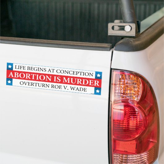 Abortus is moord bumpersticker (Op Truck)