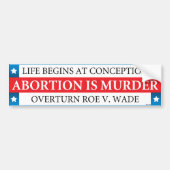 Abortus is moord bumpersticker (Voorkant)