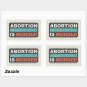 Abortus is moord rechthoekige sticker (Vel)