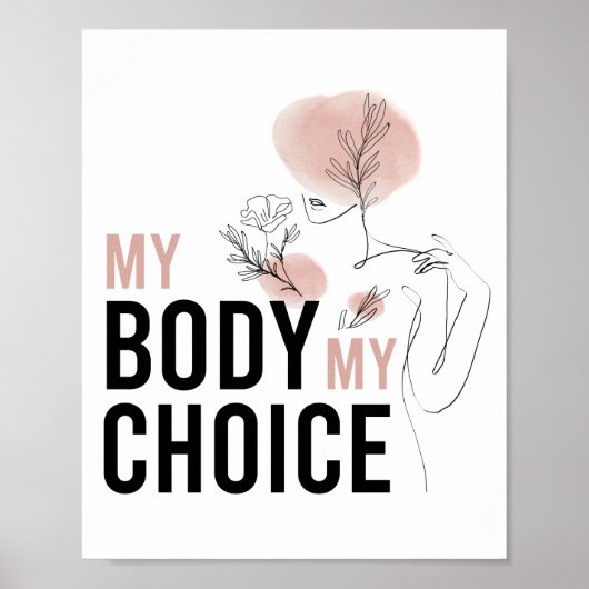 Abortus Rights, Pro Choice, Mijn lichaam Mijn keuz Poster (Voorkant)