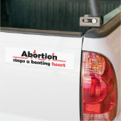 Abortus stopt een hartkloppend hart bumpersticker (Op Truck)