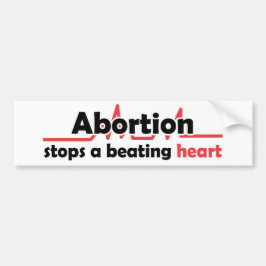 Abortus stopt een hartkloppend hart bumpersticker