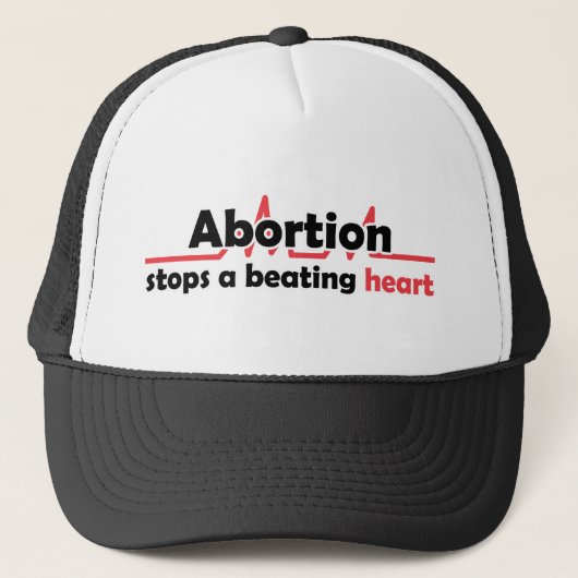 Abortus stopt een hartkloppend hart trucker pet (Voorkant)