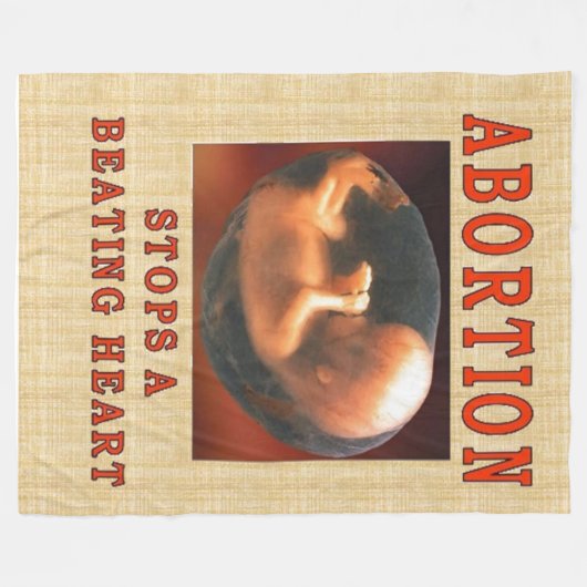 ABORTUS STOPT EEN KLOPPEND HART FLEECE DEKEN (Voorkant (Horizontaal))