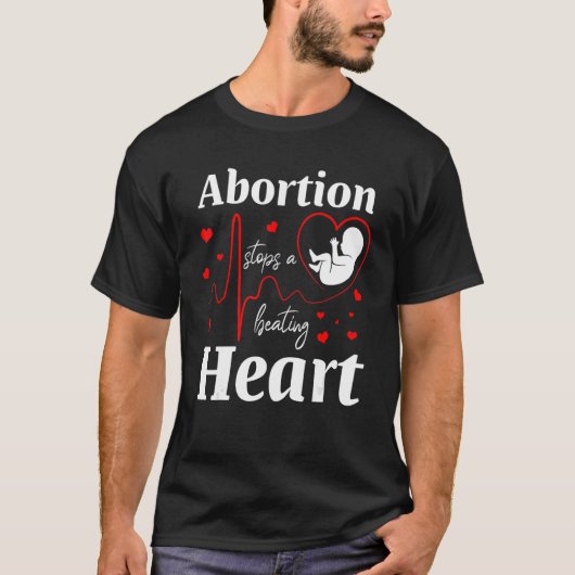 Abortus stopt een kloppend hart vrouwen gezondheid t-shirt (Voorkant)